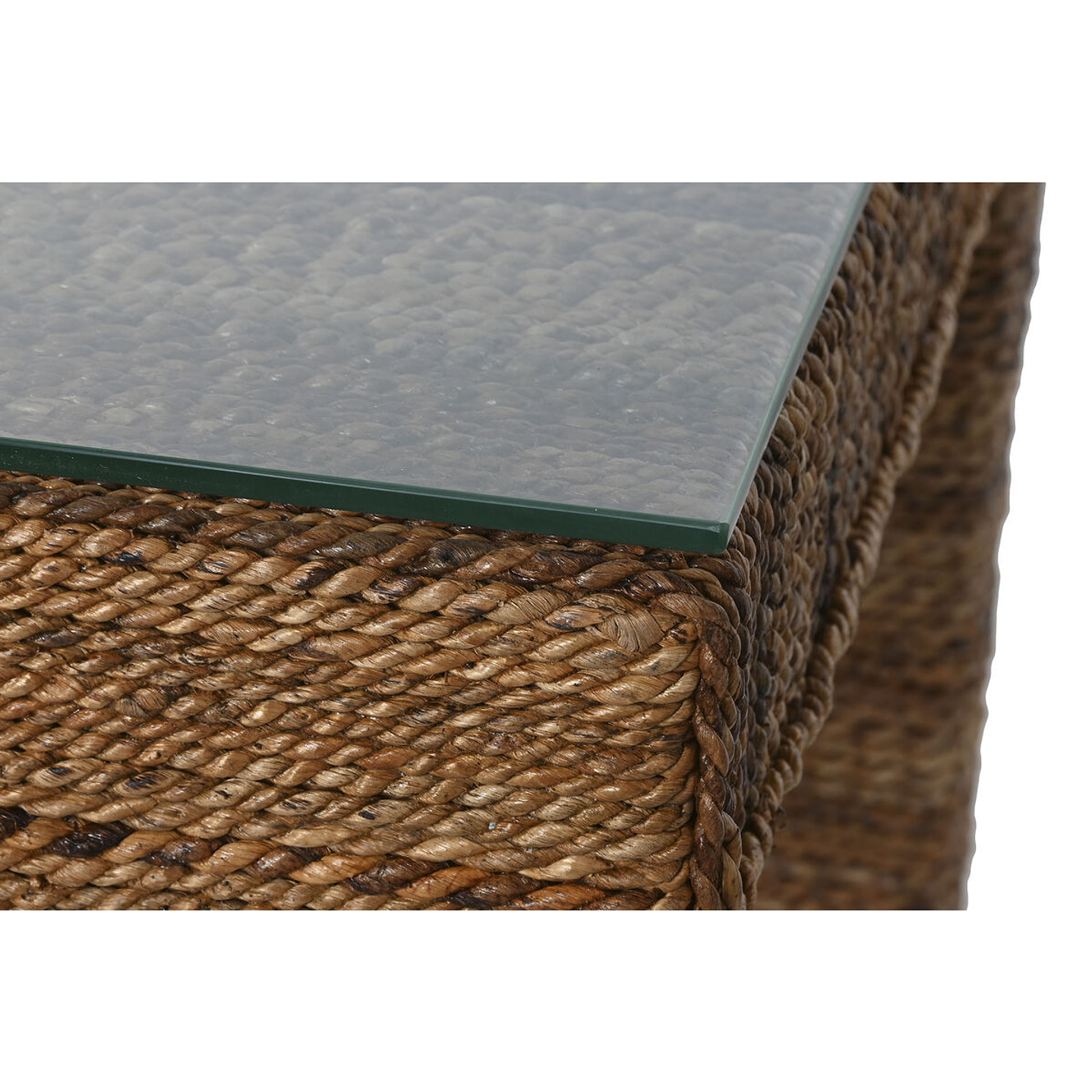 Mesa de comedor de teca y cristal templado 180x90 5