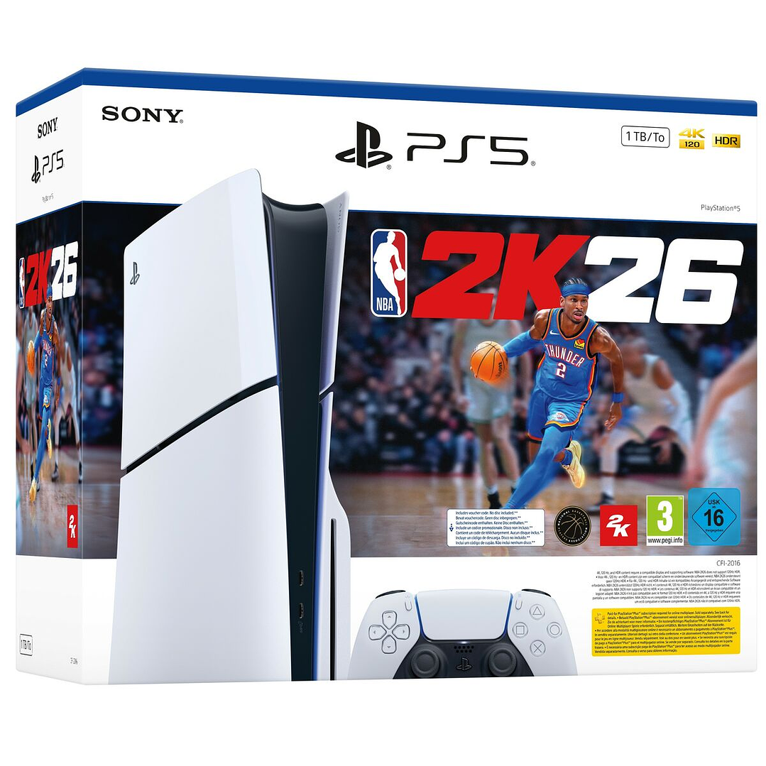 PlayStation 5 Sony 1TB SSD – Consola PS5 Slim con Juego NBA 2K26 1