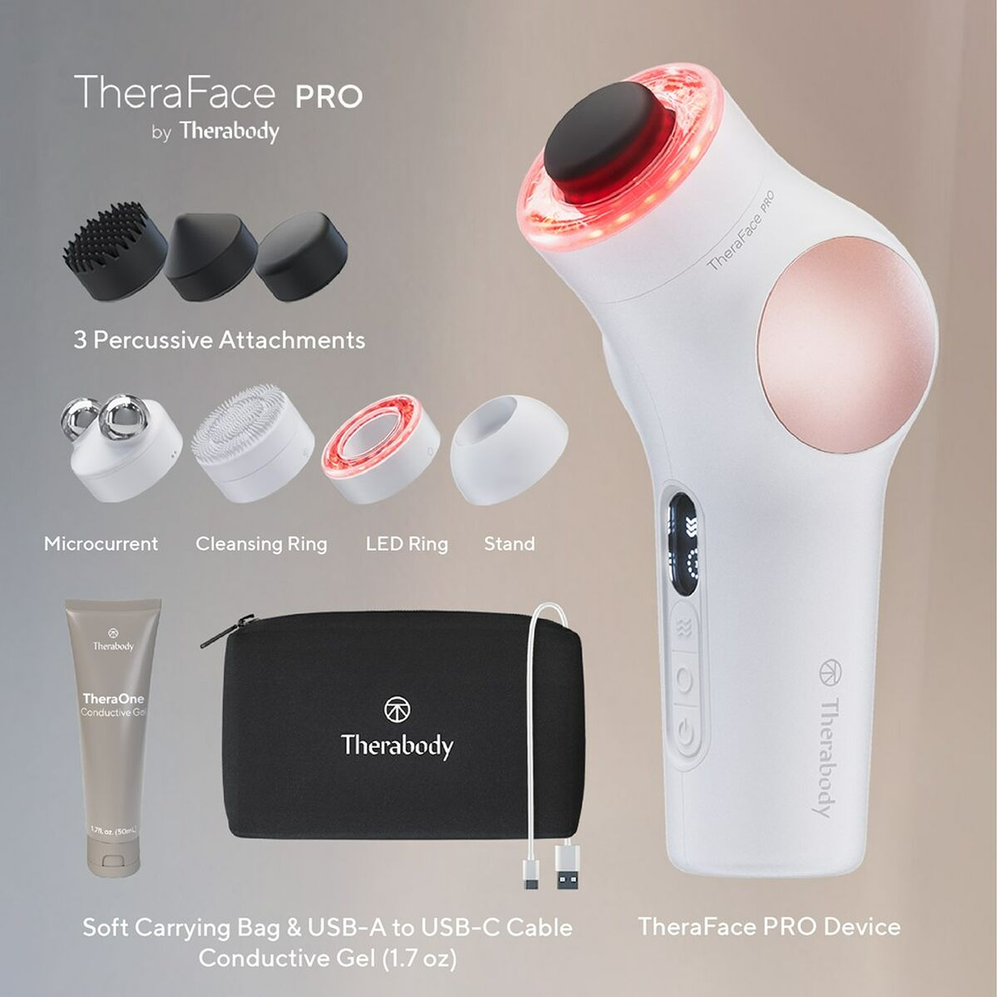 Set de Regalo Therabody TheraFace PRO Blanco LED Facial 1