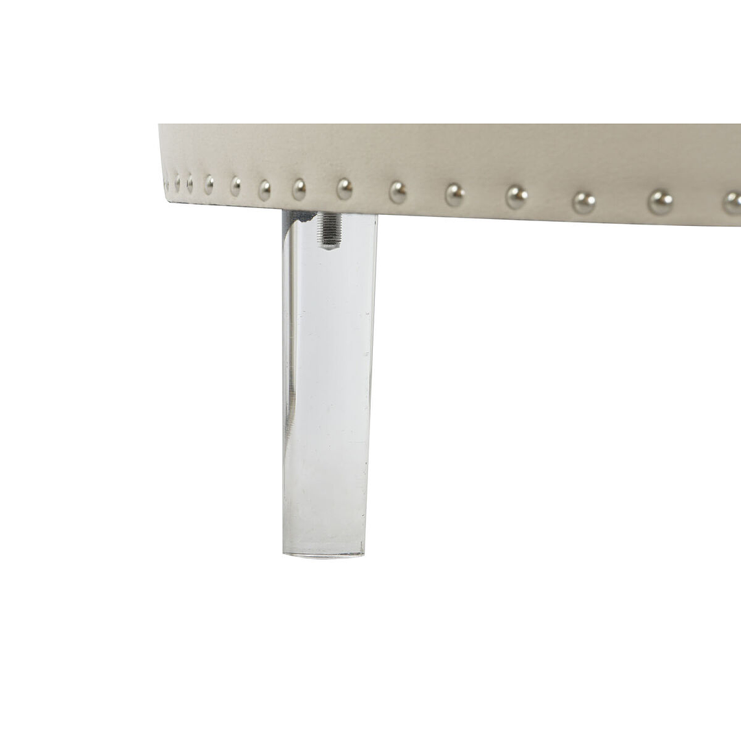 Banqueta DKD Home Decor Beige Plateado 80 cm 2