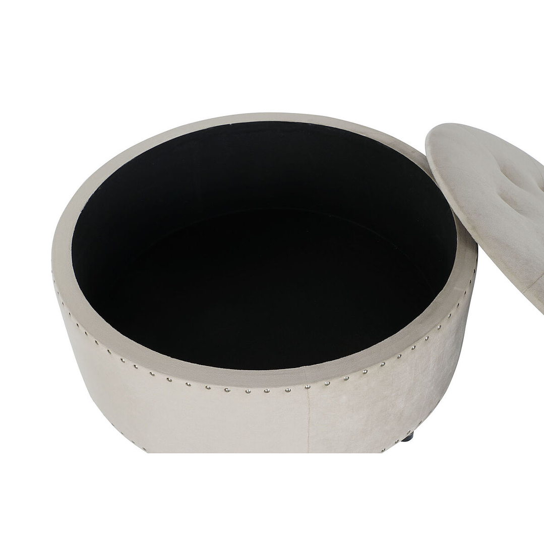 Banqueta DKD Home Decor Beige Plateado 80 cm 3