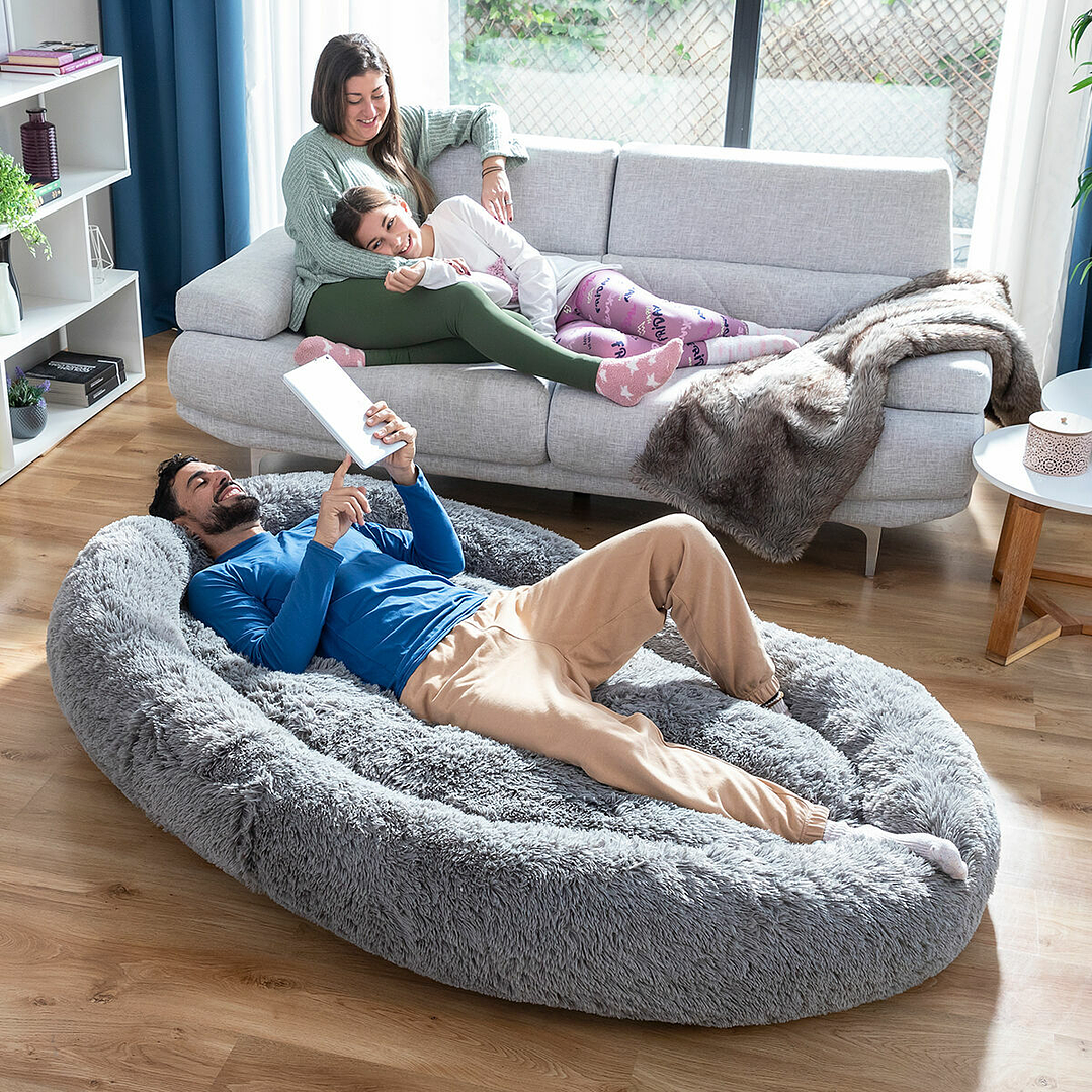 Cama de Perro para Humanos XXL InnovaGoods Gris 2