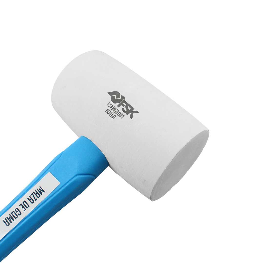 Maza de Goma Ferrestock Blanca Blanda Portátil 1