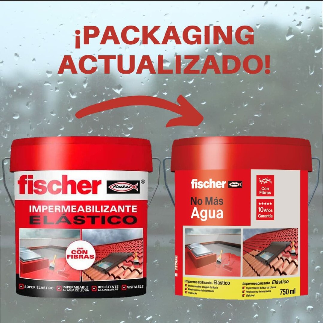Impermeabilizante Fischer MS Rojo 750 ml para Terraza 6