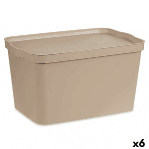 Caja Kipit Almacenaje con Tapa 24L Beige