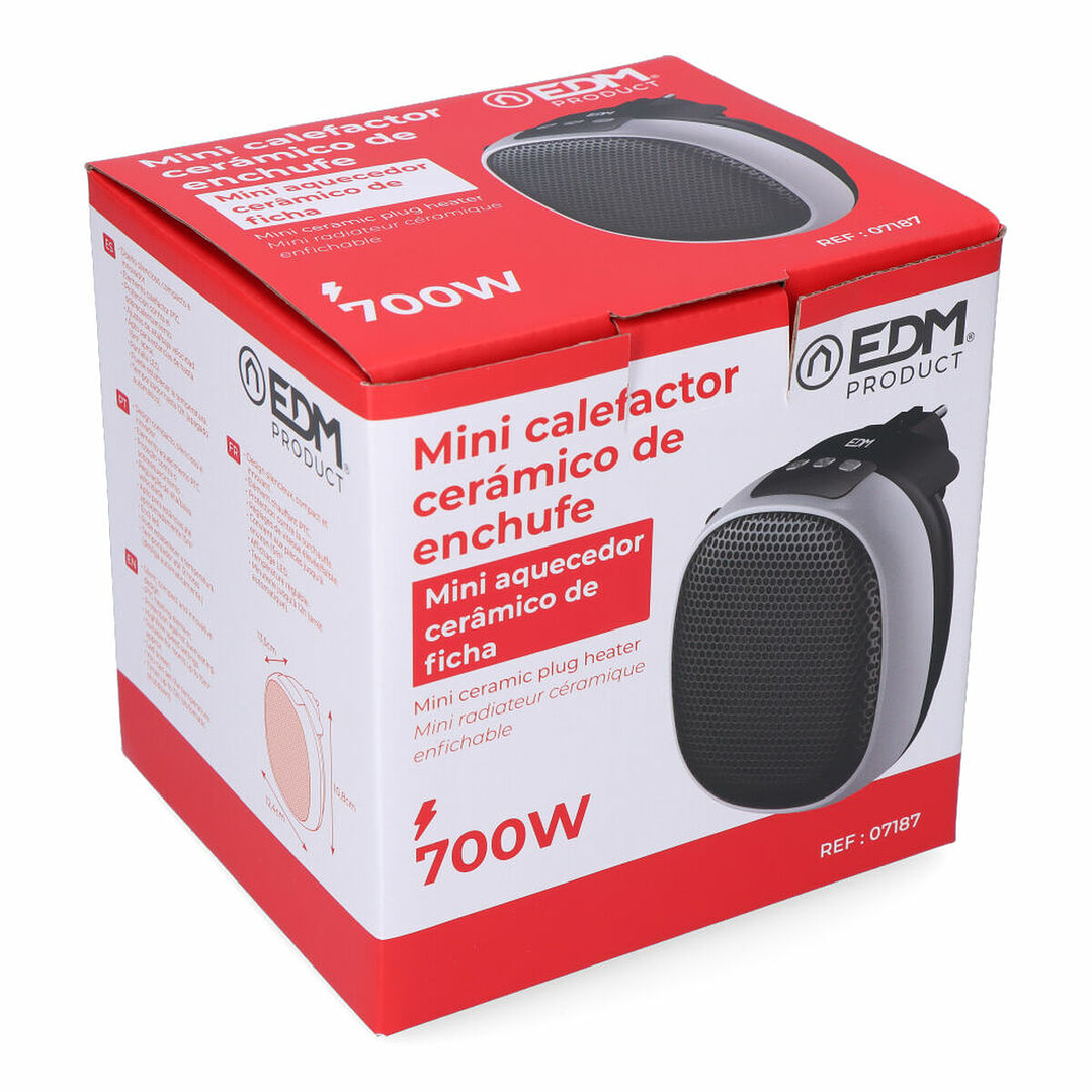 Calefactor Cerámico EDM Mini 700W Negro 6