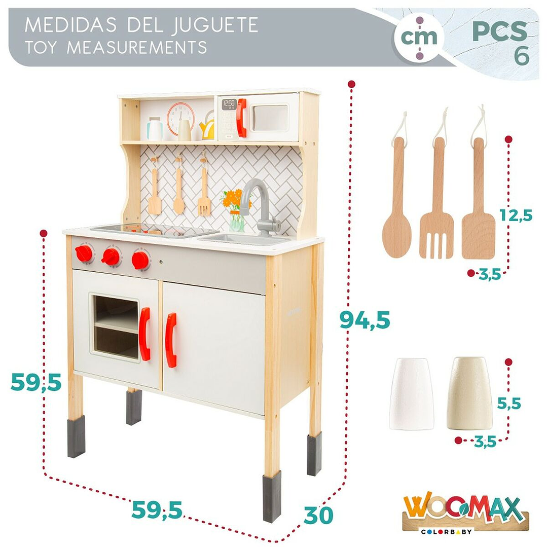 Cocina de Juguete Woomax Madera 94 cm con Luces 6