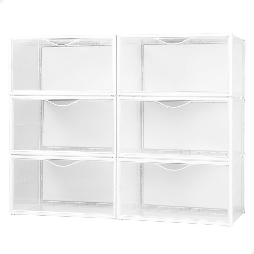Caja Apilable Para Zapatos Max Home Blanca (6 Uds) Con Apertura Frontal 3