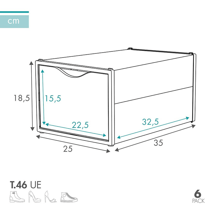 Caja Apilable Para Zapatos Max Home Blanca (6 Uds) 5