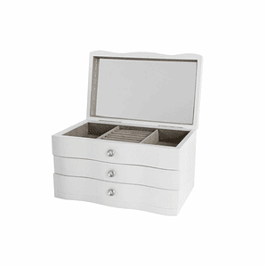 Caja Joyero DKD Home Decor Blanca MDF Con Espejo