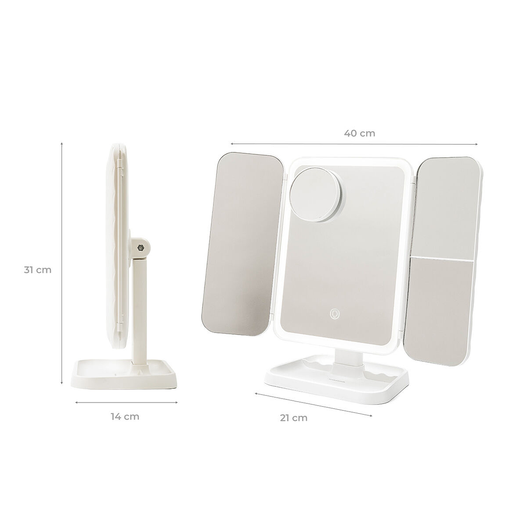Espejo Tríptico LED Recargable con Aumento InnovaGoods 6