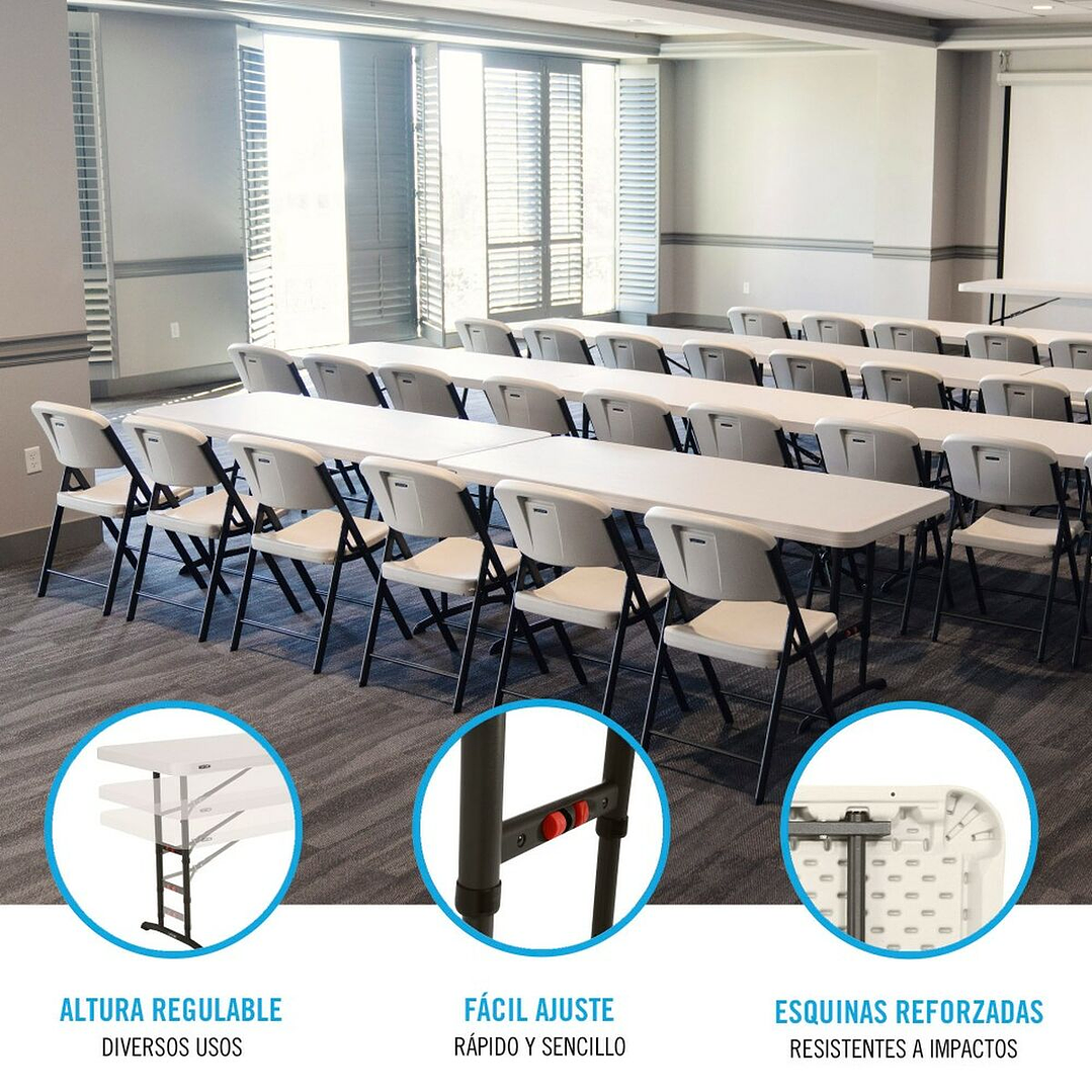 Mesa Plegable Lifetime 183 cm Altura Regulable 5