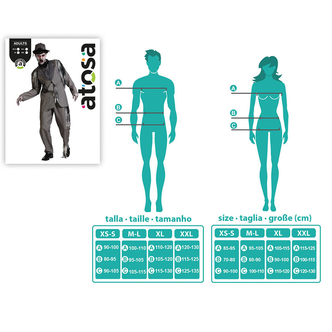 Disfraz Novio Muerto Adulto Halloween Gris 5