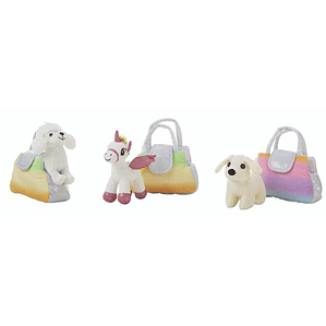 Peluche 24 cm con Bolso Unicornio Perro Caniche