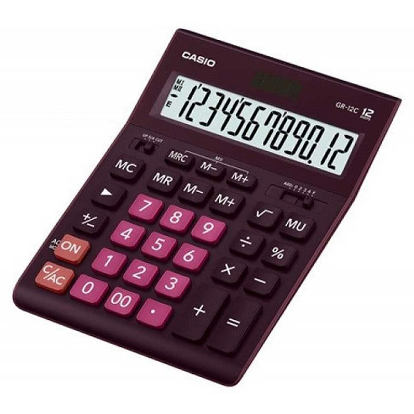 Calculadora Casio GR-12C Morado 12 Dígitos Solar