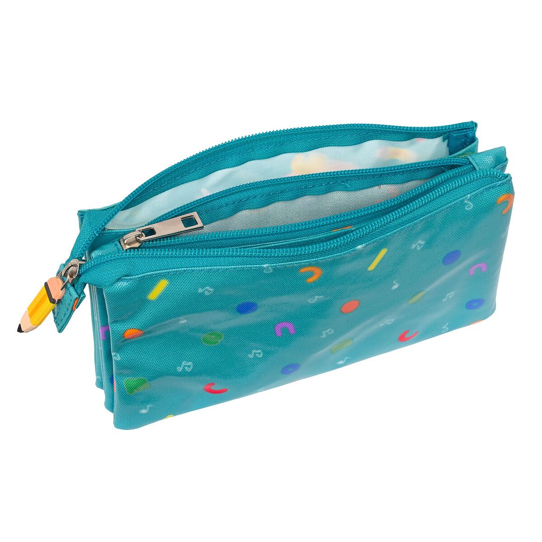 Estuche Triple CoComelon Azul Claro Preescolar 22x12x3 cm 2