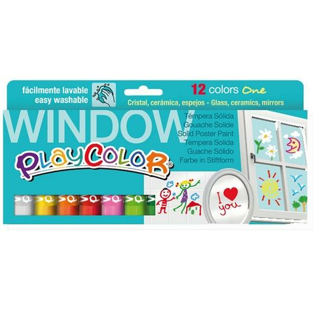 Témperas Sólidas Playcolor 12 Colores Lavables Stick 1