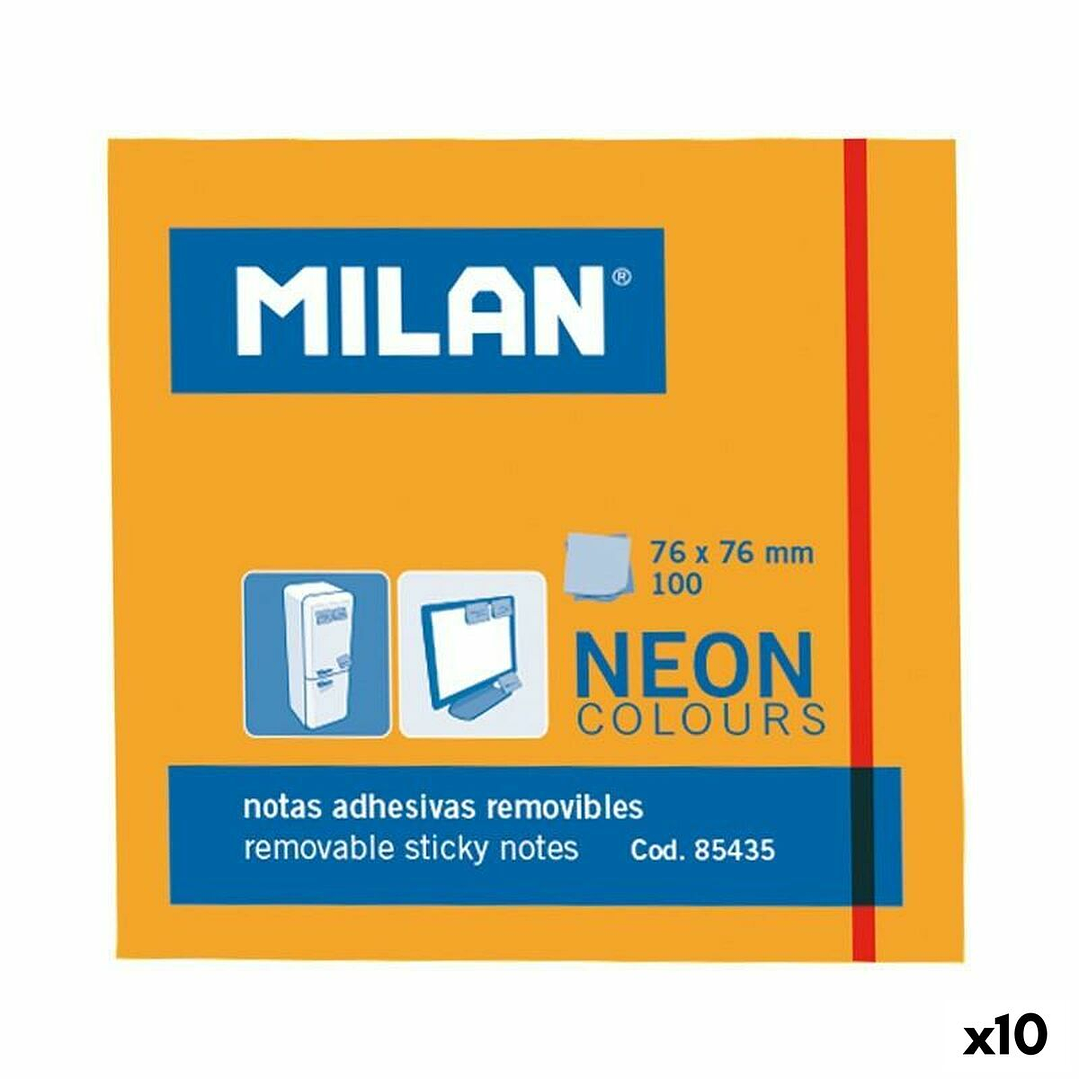 Notas Adhesivas Milan Naranja 76x76 mm (10 Uds) 1