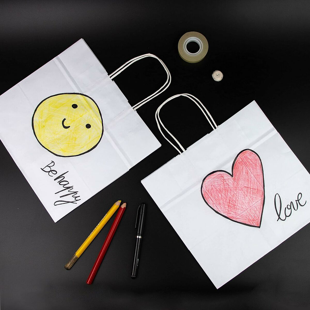 Bolsa de Papel Blanca Algon 26x17x26 cm (24 Uds) 4