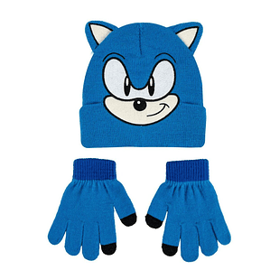 Conjunto Infantil Invierno Sonic Azul 100% Acrílico