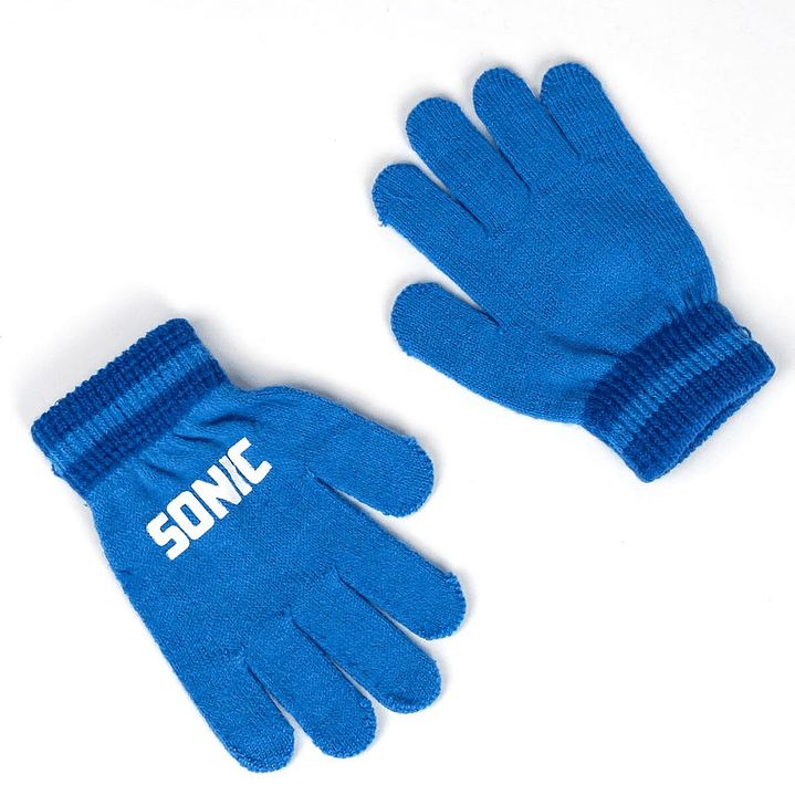 Gorro y Guantes Sonic Azul Infantil Invierno 2