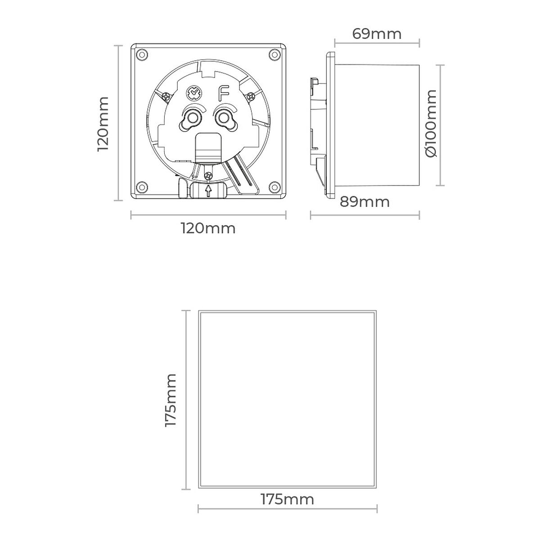 Extractor de Baño EDM 08413 11W Ø10 cm Blanco 3