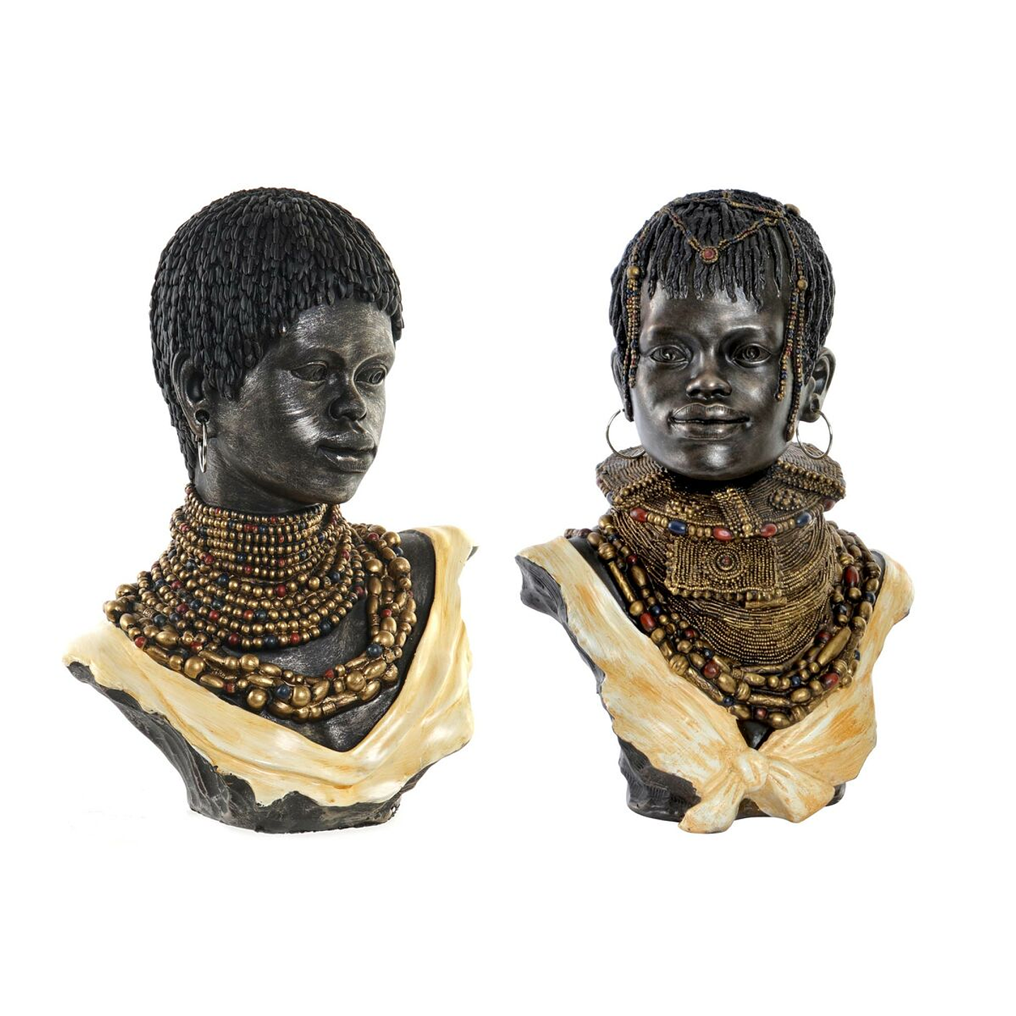 Figura Decorativa DKD Colonial Africana 2 Unidades 1