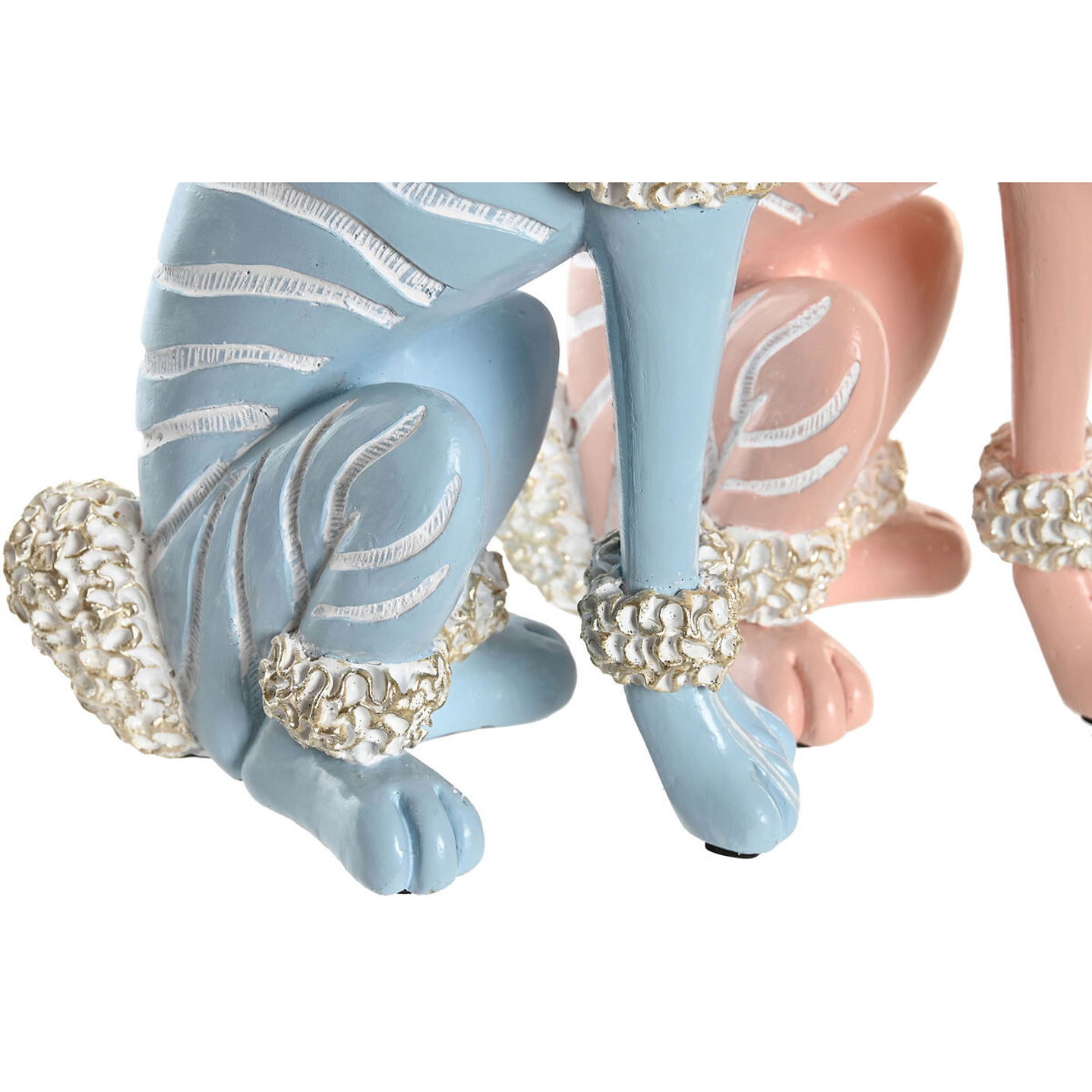 Figura Decorativa DKD Scandi Azul Rosa Pack 2 2