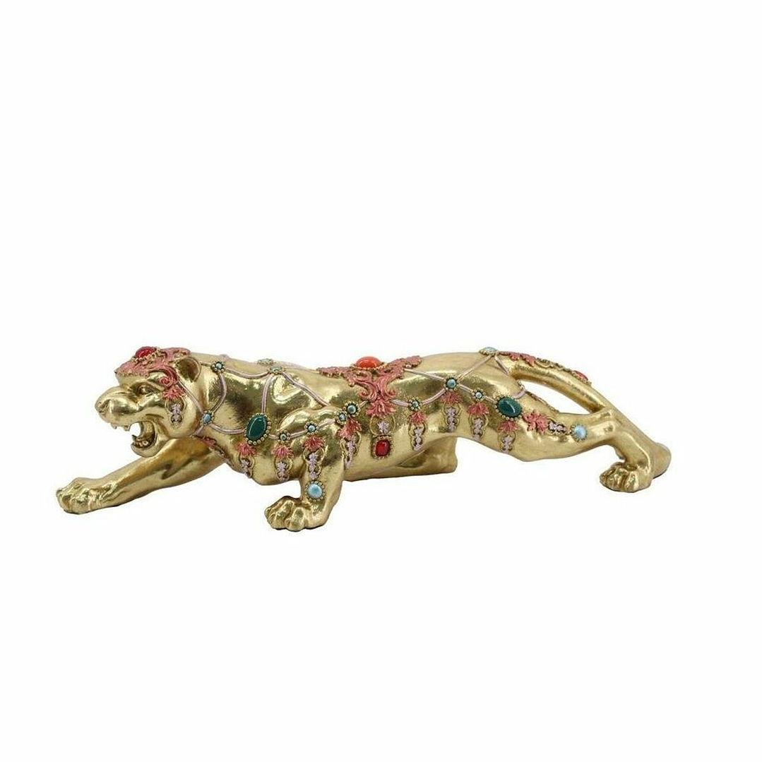 Figura Decorativa Pantera Dorada DKD Colonial 39 cm 1