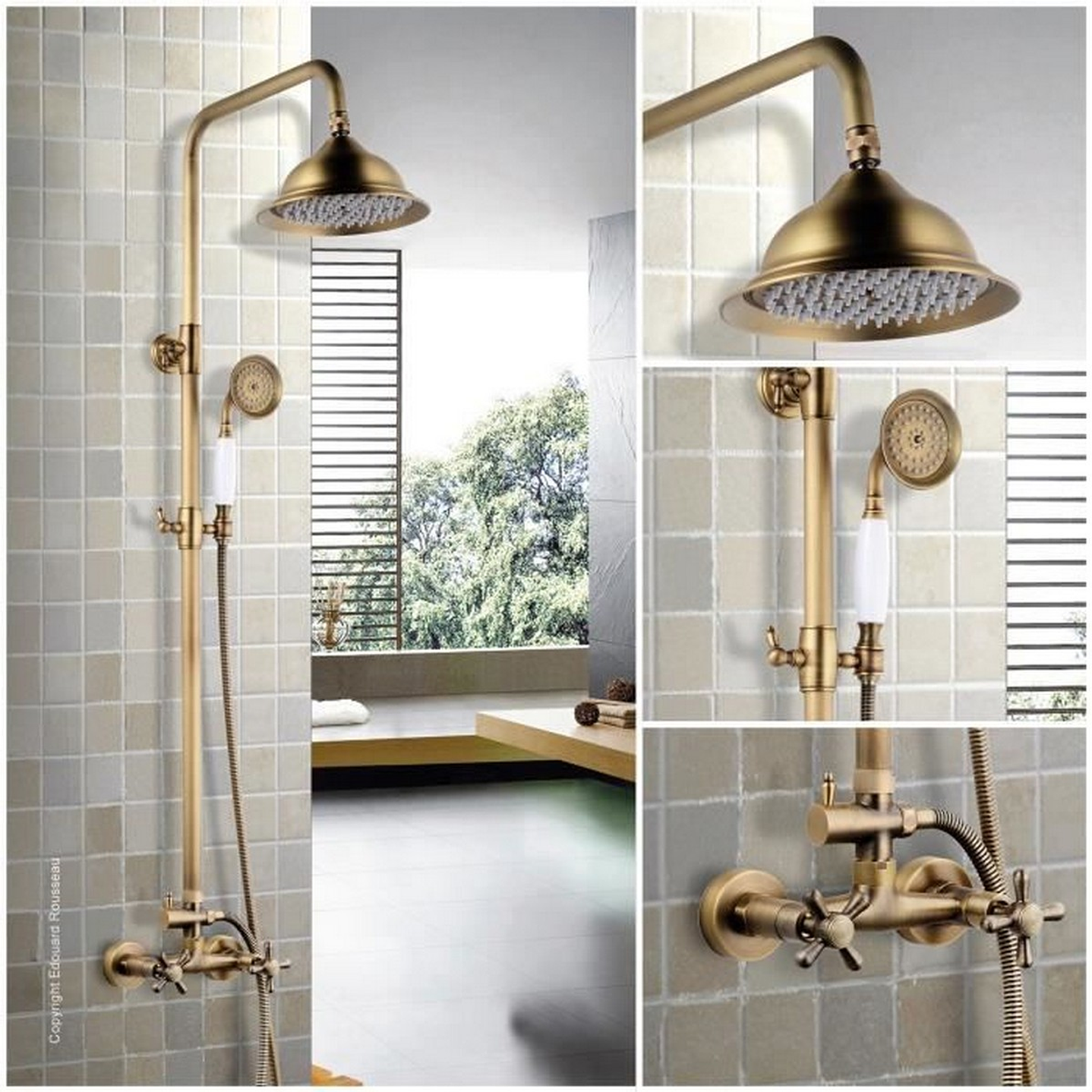 Columna de Ducha Rousseau Retro Bronce Inox 3