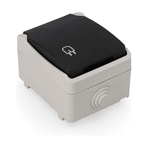 Base Enchufe EDM Gris Superficie 16A IP44