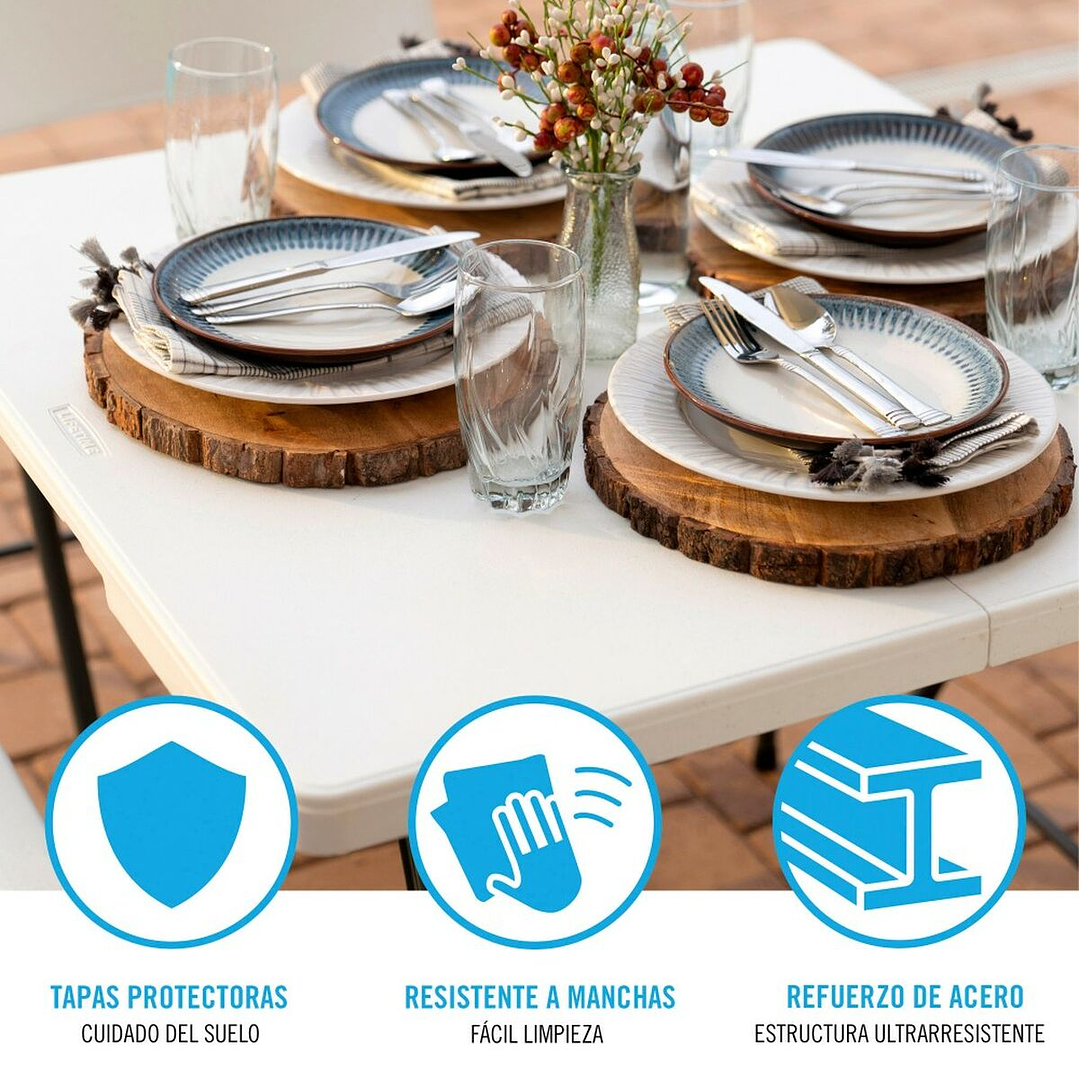 Mesa Plegable Lifetime 86x86 cm Blanca 5