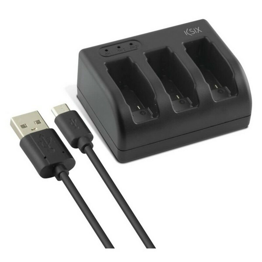 Cargador KSIX GoPro Hero 5 USB-C 3 baterías 1
