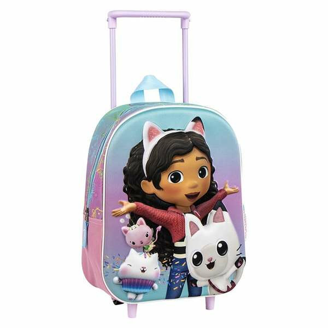 Mochila Gabby's Dollhouse 3D con Ruedas Rosa 1