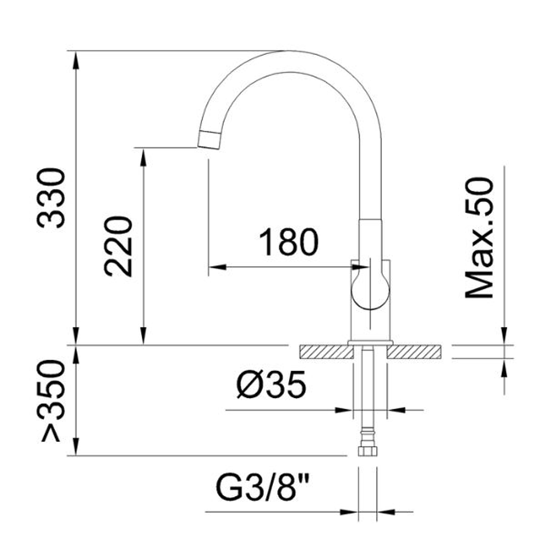 Grifo Cocina Monomando Clever Go!2 270 mm 2