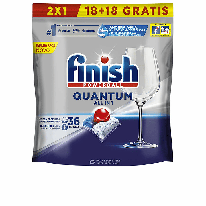 Finish Quantum Lavavajillas 36 Pastillas