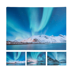 Cuadro LED Decorativo Aurora Boreal 28x38 cm
