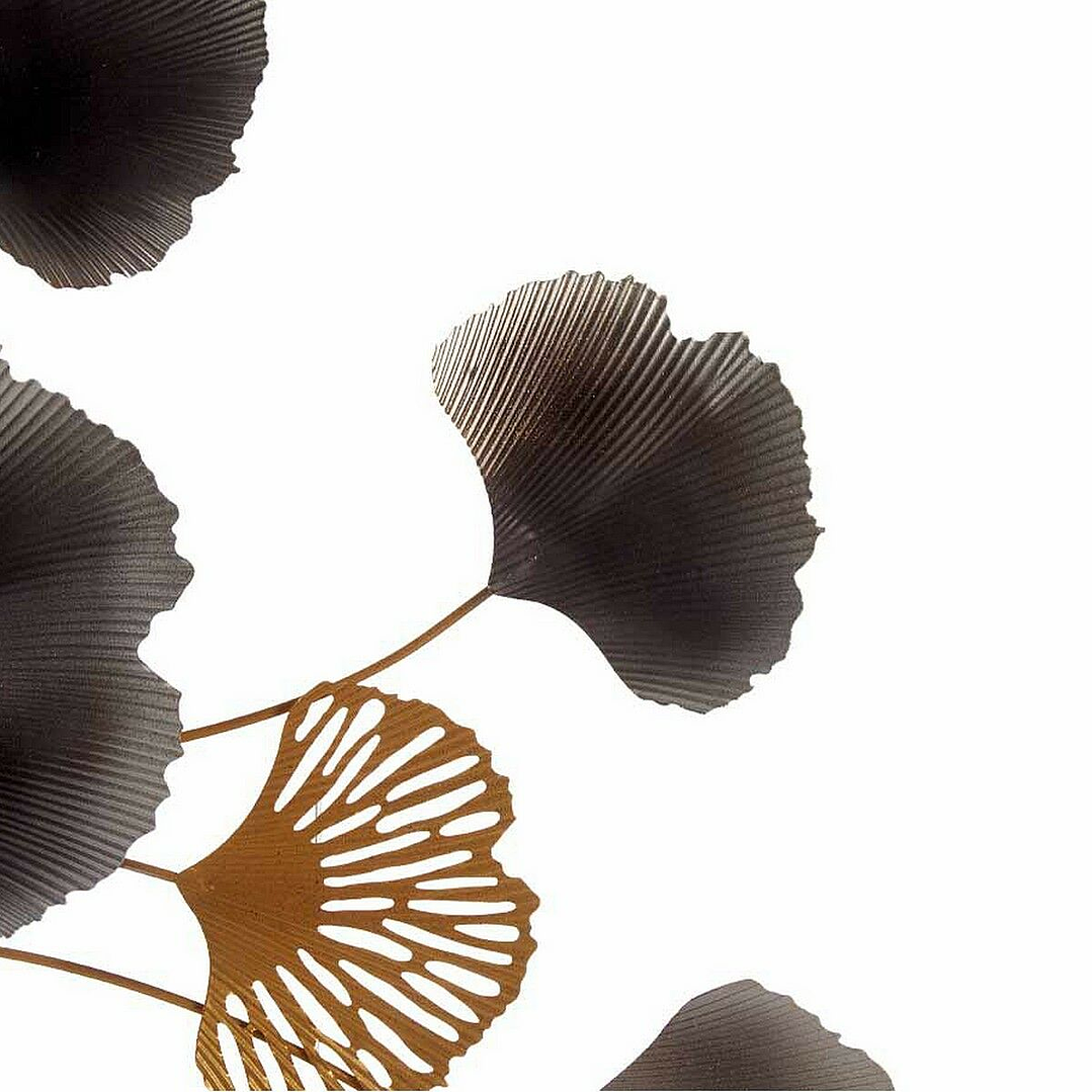 Mural Decorativo Metal Flores Azul Dorado 80x151 cm 5