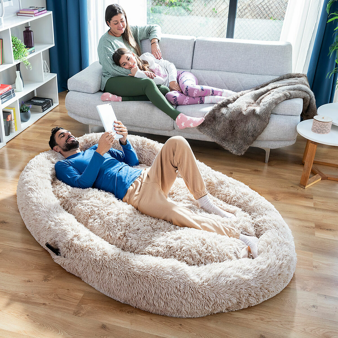 Cama XXL para Humanos InnovaGoods Antiestrés Beige 11