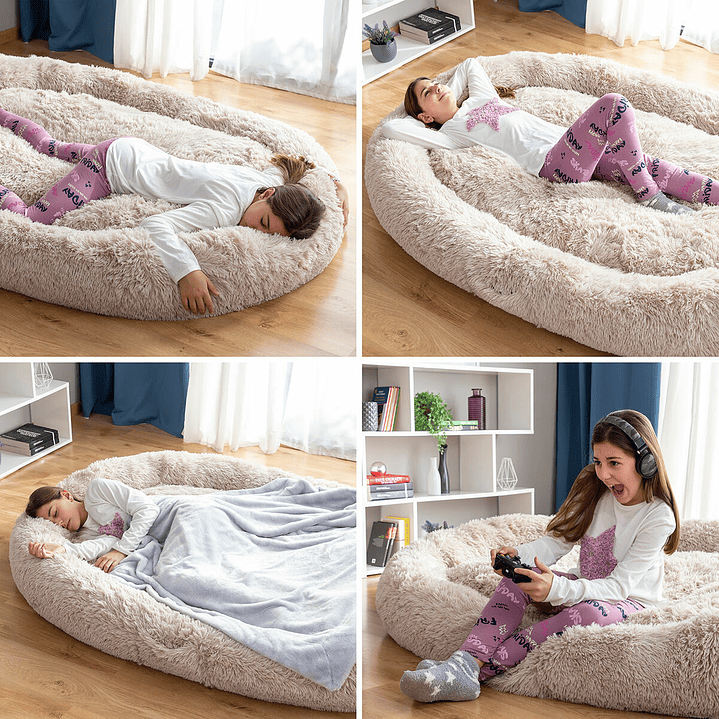 Cama XXL para Humanos InnovaGoods Antiestrés Beige 15