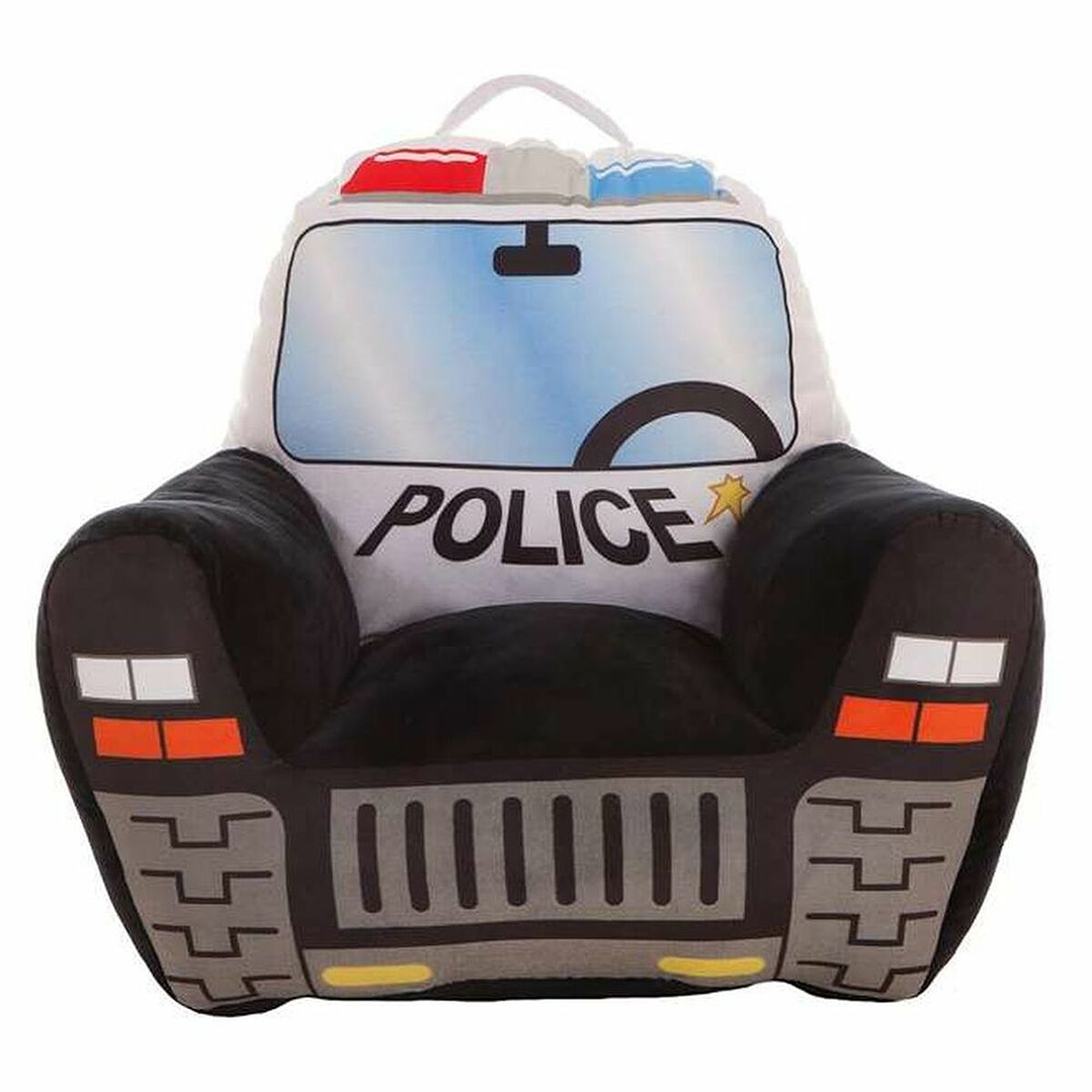 Sillón Infantil Coche Policía 52x48x51 cm Negro 1