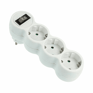 Regleta NIMO Schuko 3 Salidas 16A 3500W Blanca