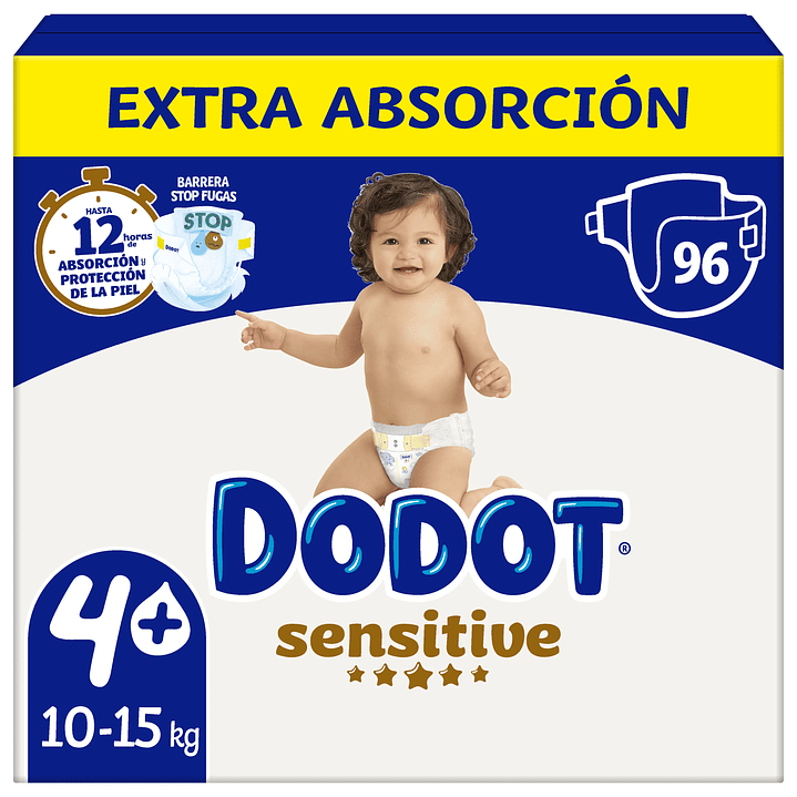 Dodot Sensitive Extra Pañales Bebé Pack Mensual Tallas 3+ a 6+ 11