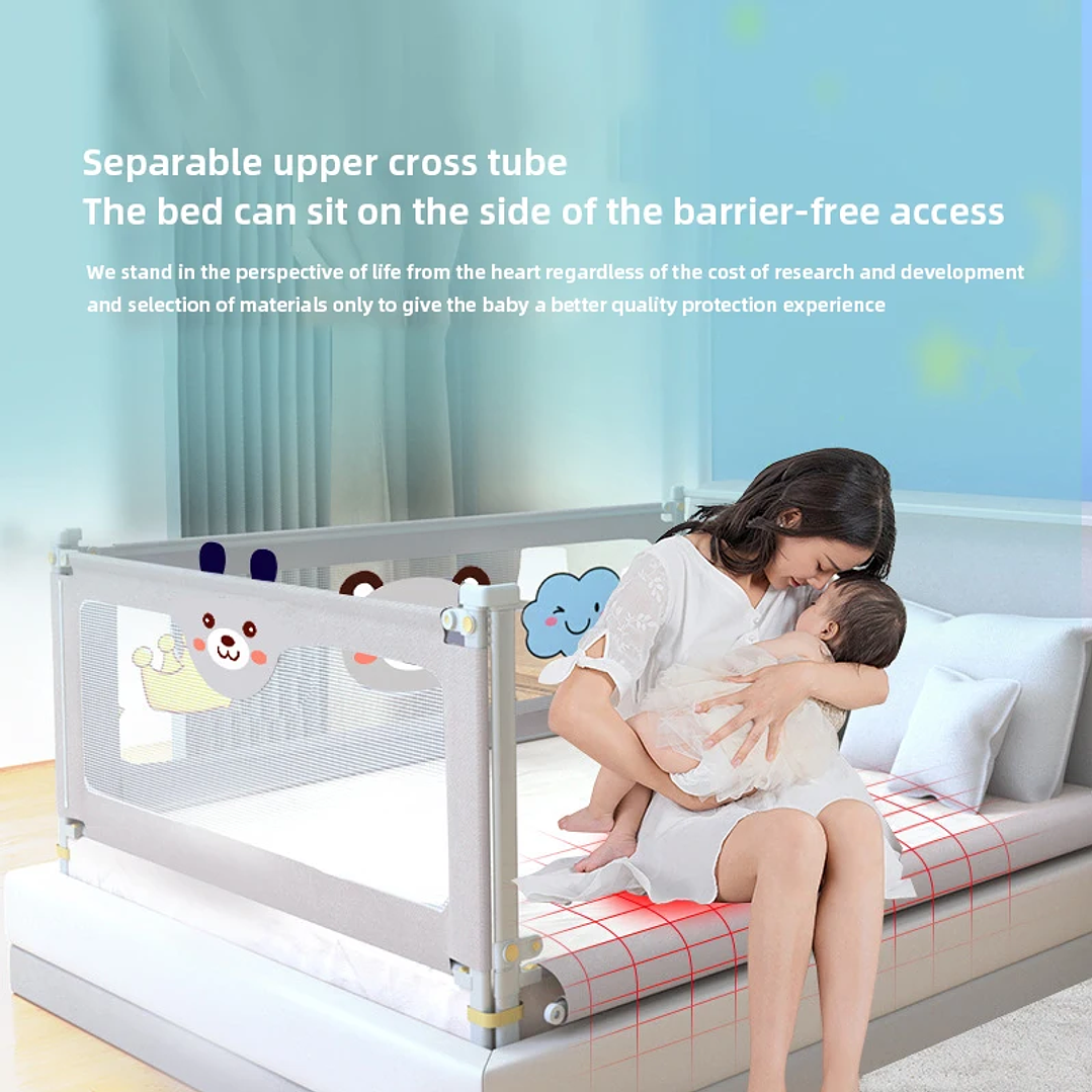 Barandilla de Cama IMBABY Elevable 1.5–2m Seguridad Bebé 3