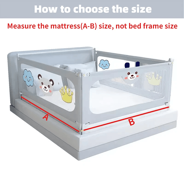 Barandilla de Cama IMBABY Elevable 1.5–2m Seguridad Bebé 6