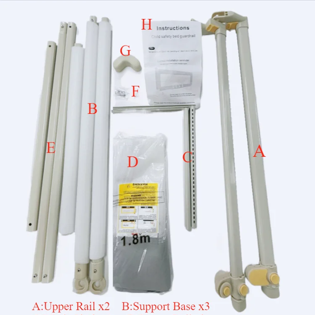 Barandilla de Cama IMBABY Elevable 1.5–2m Seguridad Bebé 19
