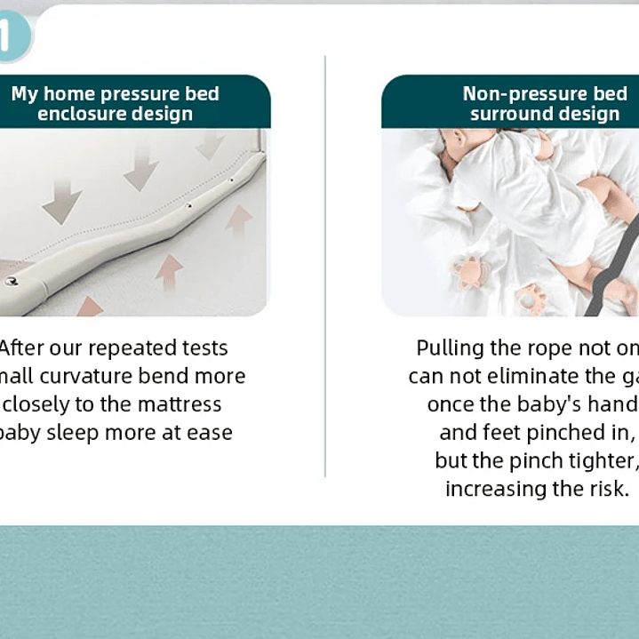 Barandilla de Cama IMBABY Elevable 1.5–2m Seguridad Bebé 26