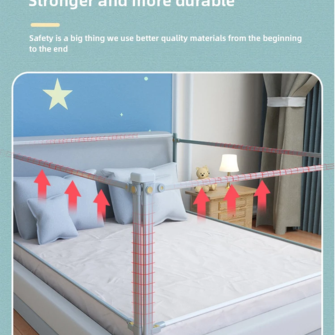 Barandilla de Cama IMBABY Elevable 1.5–2m Seguridad Bebé 27