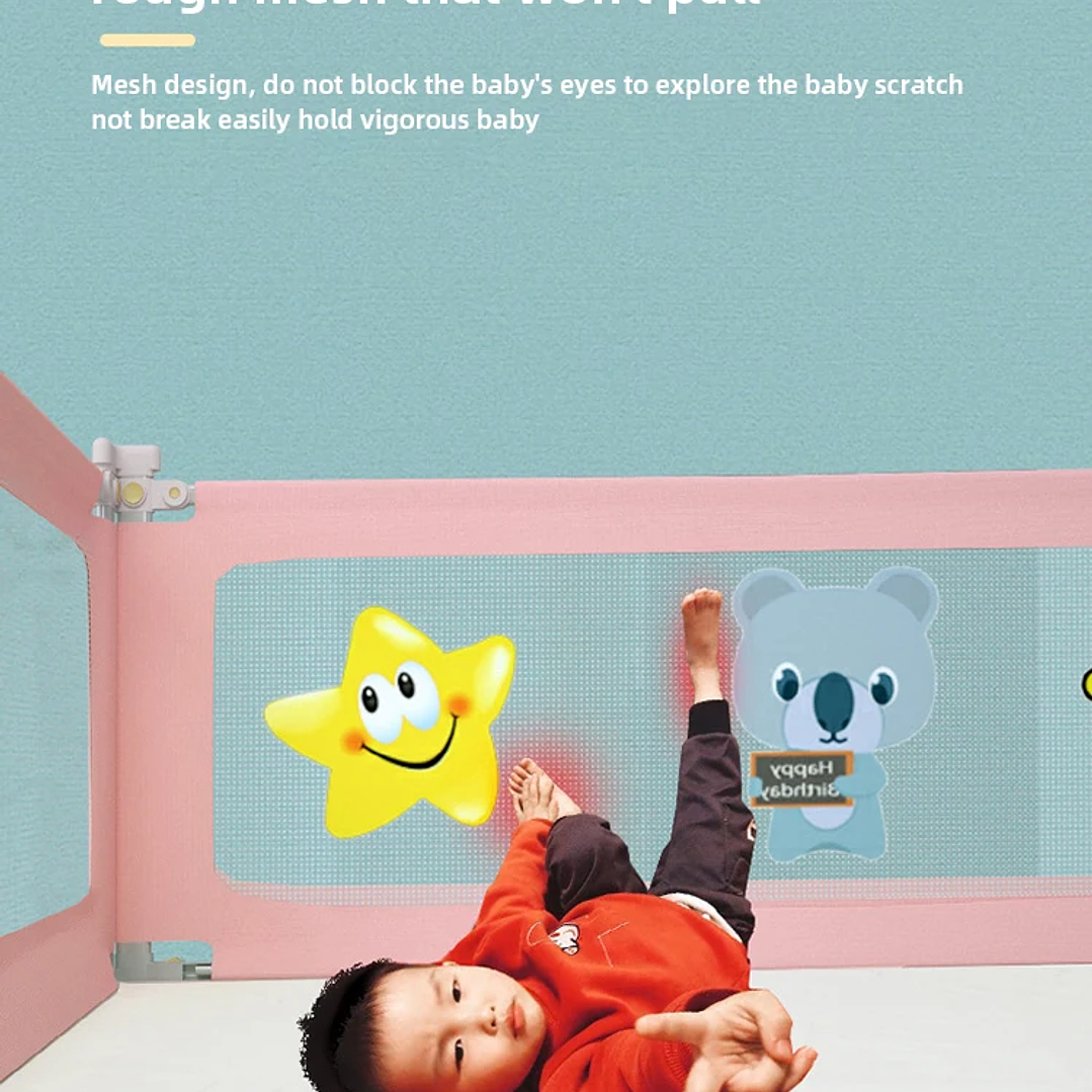 Barandilla de Cama IMBABY Elevable 1.5–2m Seguridad Bebé 34