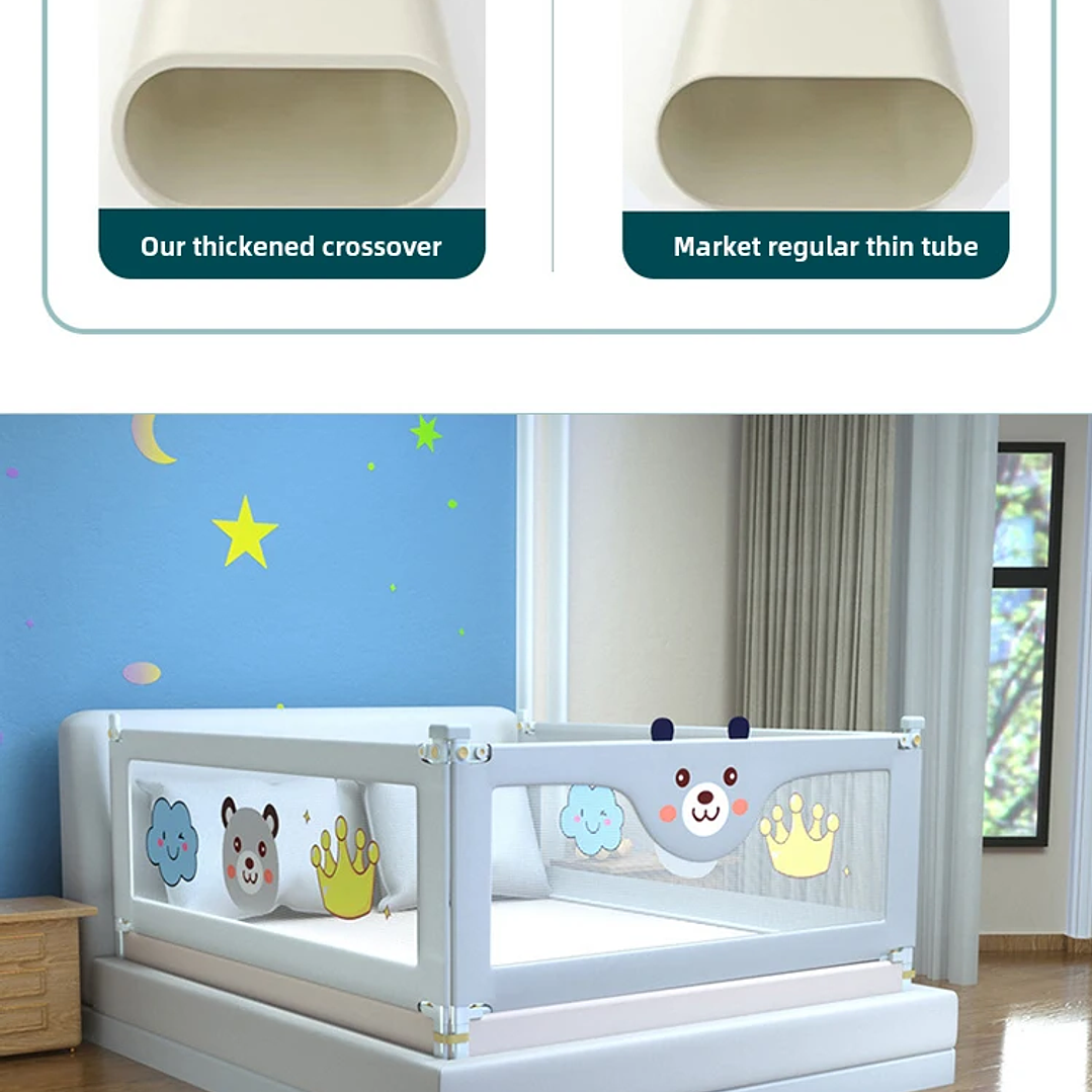 Barandilla de Cama IMBABY Elevable 1.5–2m Seguridad Bebé 38
